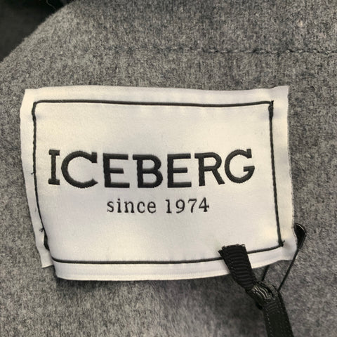 ICEBERG Size 38 Grey Wool Blend Hooded Zip Toggle Coat