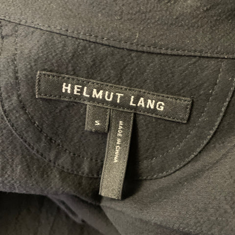 HELMUT LANG Size S Black Cotton Nehru Collar Long Sleeve Shirt