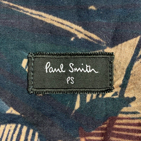 Chemise manches longues PS by PAUL SMITH Taille XL Gris Beige Feuilles bordeaux