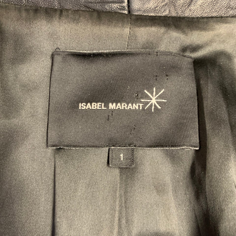 ISABEL MARANT Size S Black Wool Lambskin Shawl Collar Jacket