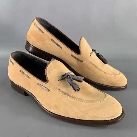 KLEIN EPSTEIN & PARKER Size 13.5 Brown Khaki Suede Tassels Loafers