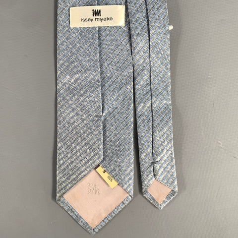 ISSEY MIYAKE Gray Light Blue Jacquard Silk Tie