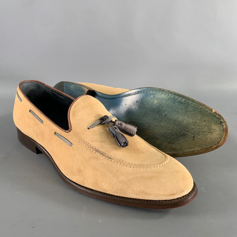 KLEIN EPSTEIN & PARKER Size 13.5 Brown Khaki Suede Tassels Loafers
