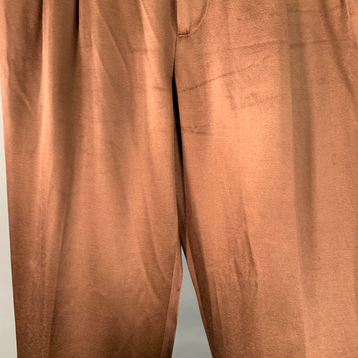 SIES MARJAN Size 34 Brown Acetate Blend Pleated Dress Pants