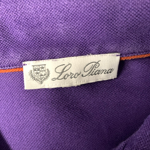 LORO PIANA Size L Purple Cotton Polo