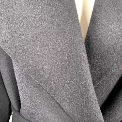 THEORY Size S New Divide Luxe Black Wool Cashmere Belted Jacket