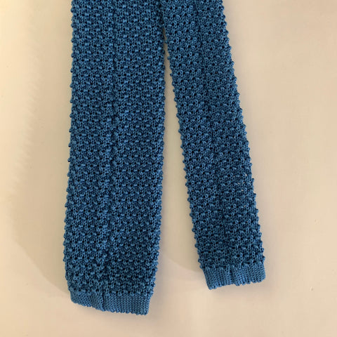 Cravate en tricot bleu en laine mélangée PERSONALITY