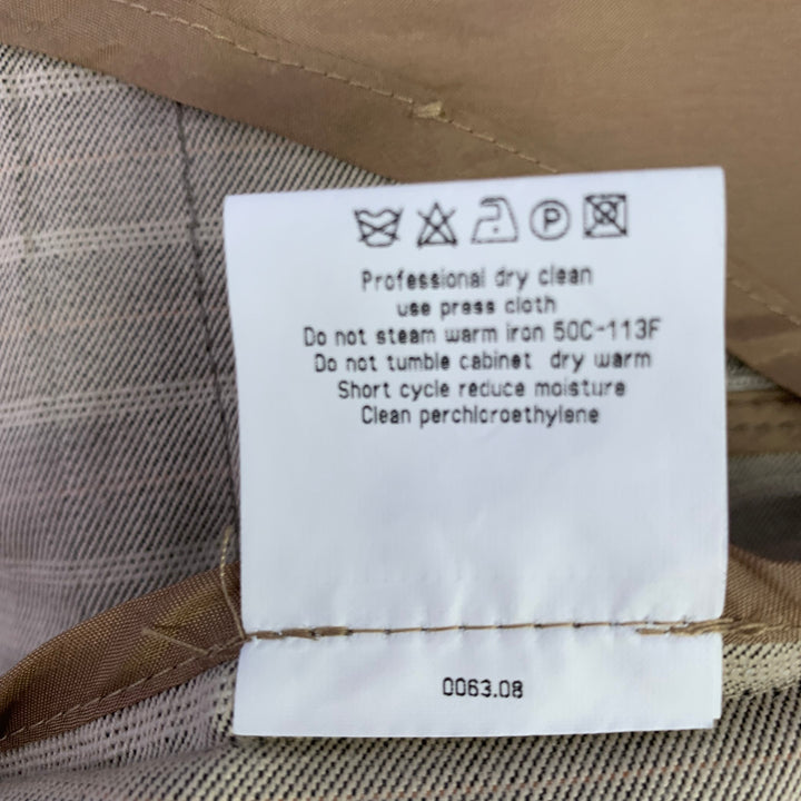 VESTIMENTA Size 42 Taupe White Stripe Cotton Notch Lapel Sport Coat