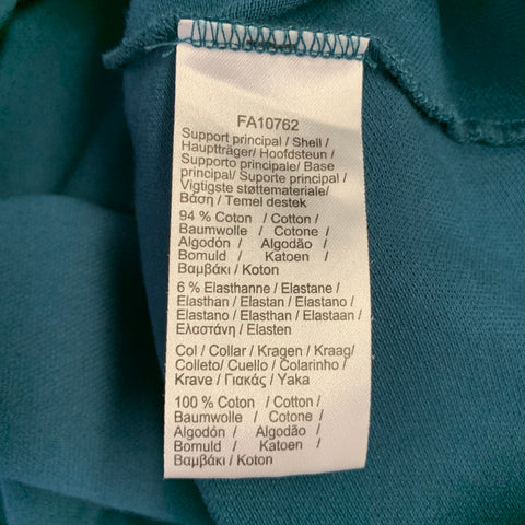 LACOSTE Size M Blue Solid Cotton Blend Regular Fit Hidden Buttons Polo