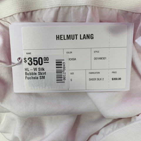 HELMUT LANG Size S Pink Silk Bubble Hem Skirt