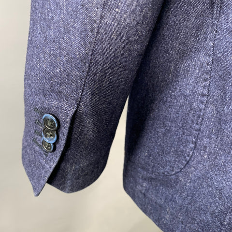 L.B.M. 1911 Size 40 Blue Wool Blend Single Breasted Sport Coat