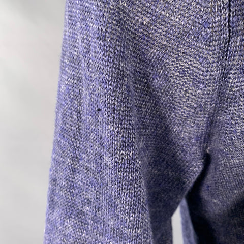 VINCE Size M Blue Heather Knit Linen Crew Neck Pullover