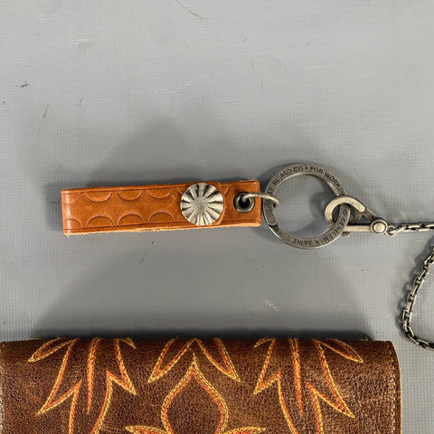 RRL by RALPH LAUREN Brown Contrast Stitch Leather Wallet