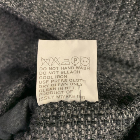 ISSEY MIYAKE Size L Grey Navy Single Breasted Snaps Coat