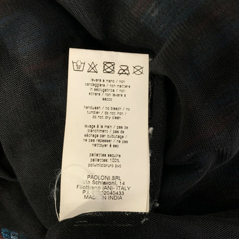 MSGM Taille XS Bleu Rouge Polyester Rayé Robe Haut à Enfiler