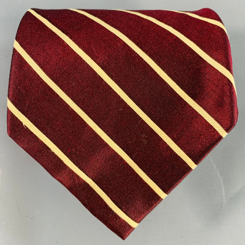 POLO by RALPH LAUREN Burgundy Cream Diagonal Stripe Silk Tie