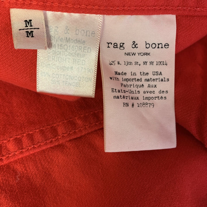 RAG & BONE Size M Red Cotton  Tencel Trucker Jacket
