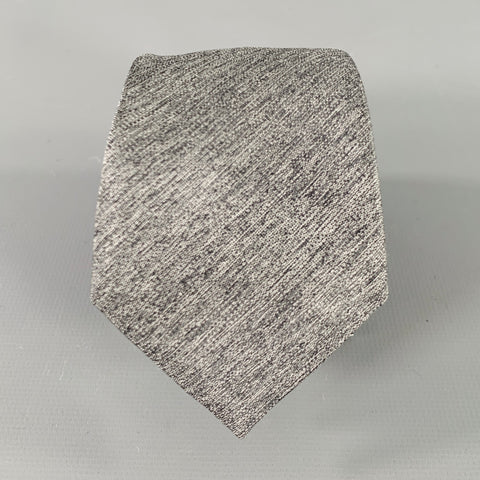 DIOR Heather Grey Black Silk Tie
