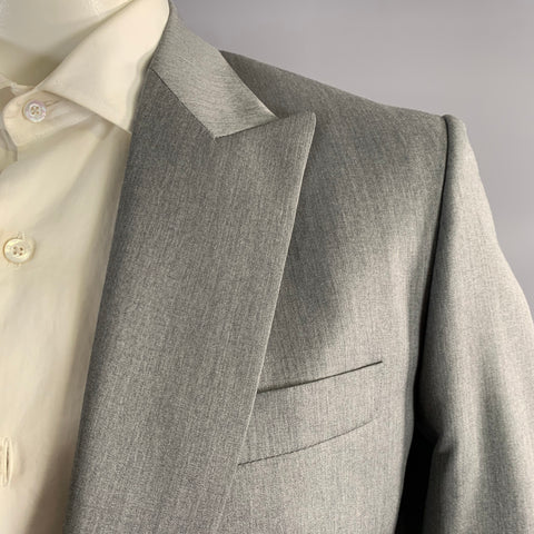 REISS Chest Size 40 Grey Wool Peak Lapel 36 32 Suit