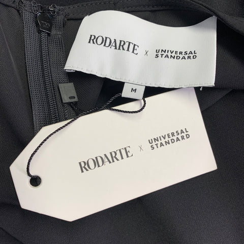 RODARTE Robe asymétrique froncée noire en mélange de polyester, taille 18