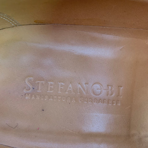 STEFANOBI Size 10 Brown Leather Double Monk Strap Loafers