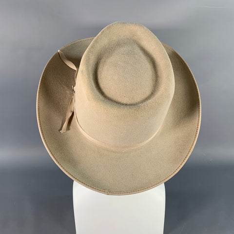 STETSON Size 7 1/8 Grey Stone Felt Fedora Hat