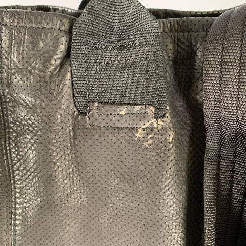 OXS Black Solid Leather Cross Body Tote Bag