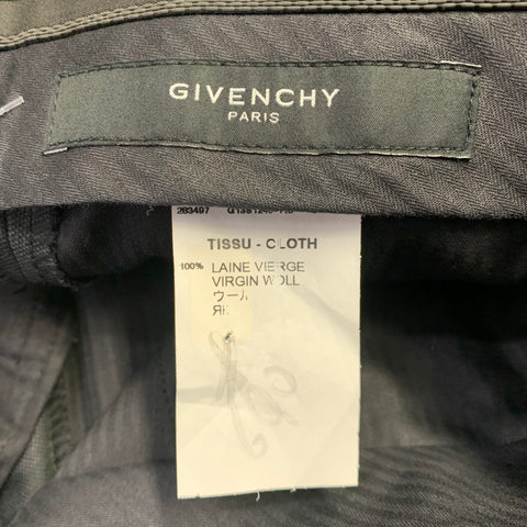 GIVENCHY Size 30 Charcoal Grey Wool Tapered Zip Fly Dress Pants
