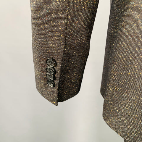 PAUL SMITH Size 40 Black Gold Heather Wool Notch Lapel Suit