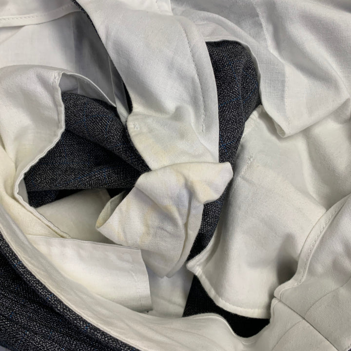 CALVIN KLEIN 205W39NYC Size 36 Grey Blue Grid Wool Flat Front Zip Fly Dress Pants