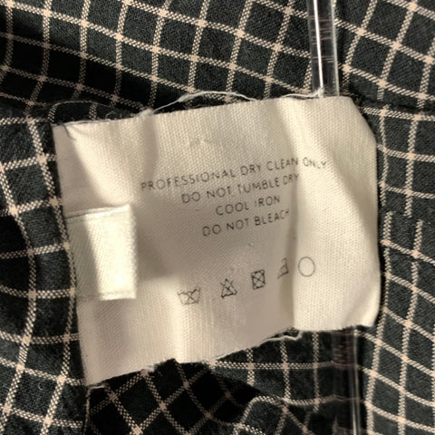 LEMAIRE Size S Black Cream Check Cotton Blend Cutaway Long Sleeve Shirt