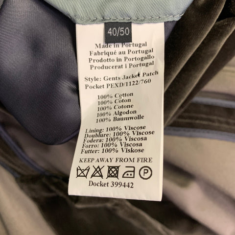 PAUL SMITH Size 40 Olive Green Cotton Velvet Notch Lapel Sport Coat