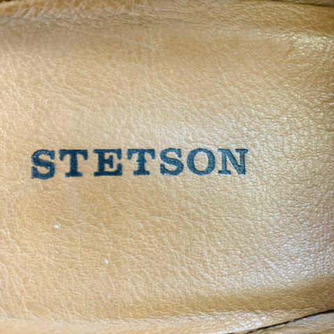 STETSON Size 10 Camel Embossed Leather Western Mules Pumps