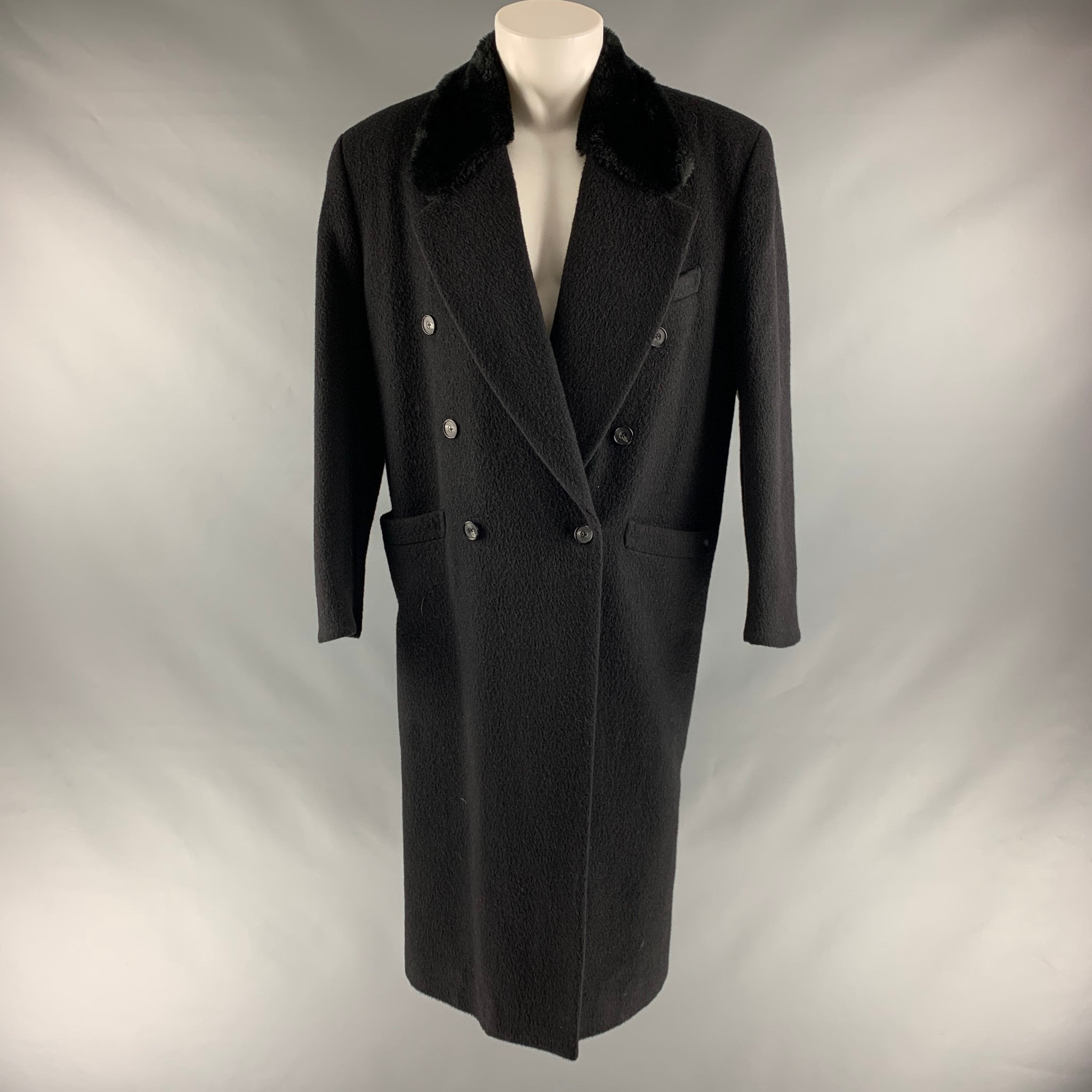 GAY GIANO Size 36 Black Solid Wool Blend Notch Lapel Coat – Sui