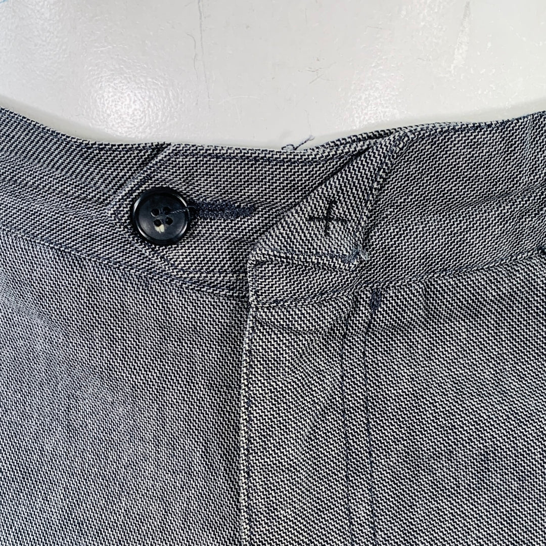 DANIELE ALESSANDRINI Size 34 Grey Twill Cotton Flat Front Dress Pants