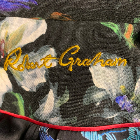 ROBERT GRAHAM Size 4 Black Multi Color Viscose Blend Jacket Blazer