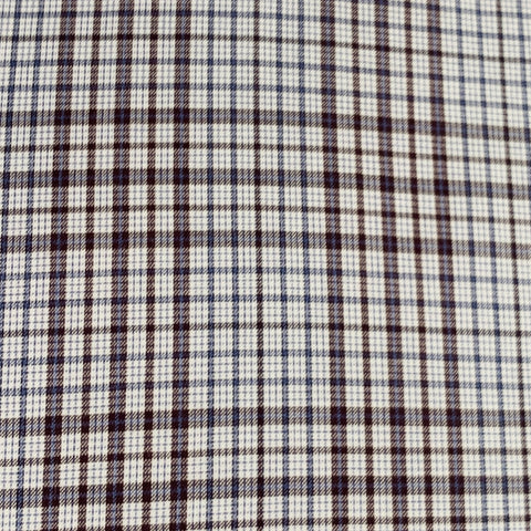 ISAIA Size M Grey White Purple Plaid Cotton Spread Collar Long Sleeve Shirt