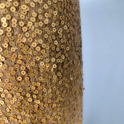 DONNA KARAN Size S Gold Cashmere Silk Sequined Elastic Waistband Maxi Skirt