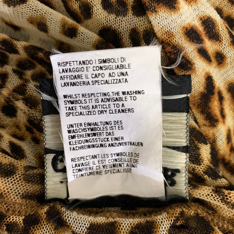 JEAN PAUL GAULTIER Size L Brown Black Leopard  Print Polyamide Mesh Pullover
