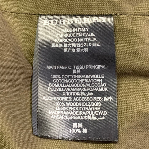 BURBERRY PRORSUM SS12 Size 36 Green Olive Twill Cotton Hooded Coat