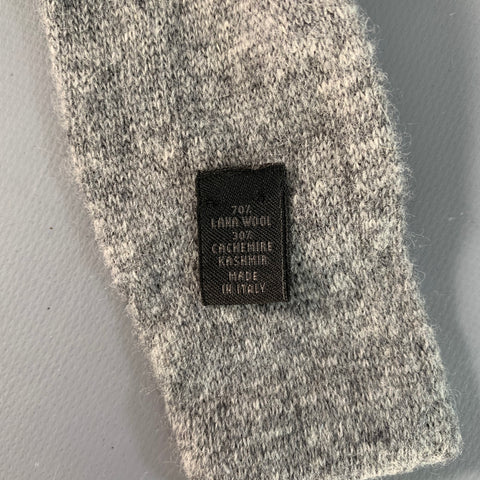 JIL SANDER Grey Cream Stripe Wool / Cashmere Knit Tie