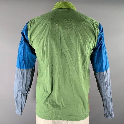 COMME des GARCONS SHIRT Size L Green Multi-Color Color Block Cotton Jacket