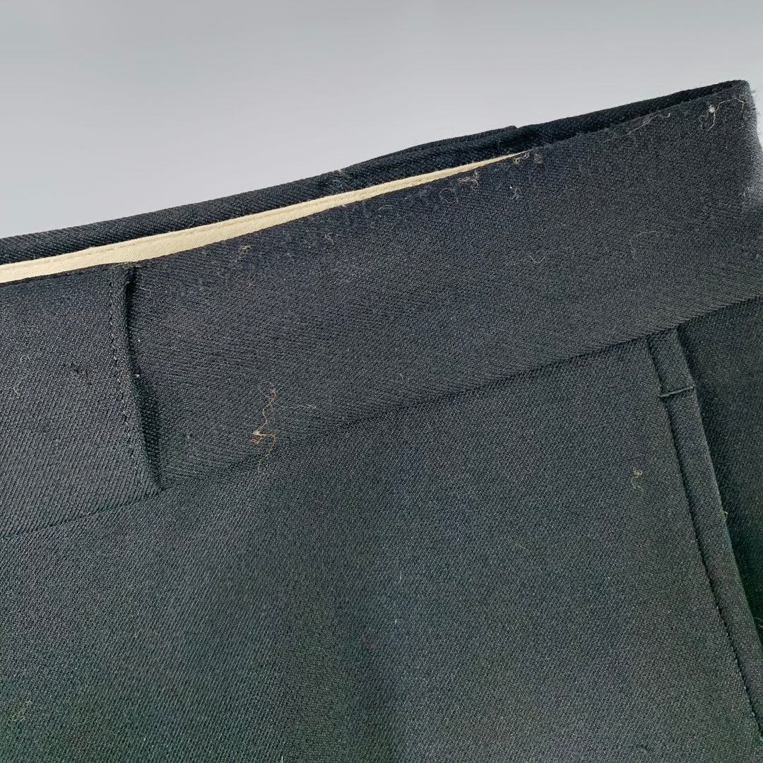 CLAUDE MONTANA Size 36 Black Flat Front Dress Pants