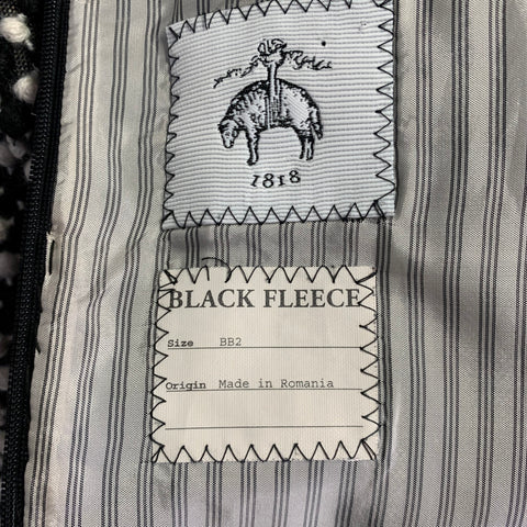 BLACK FLEECE Size M Black White Wool Blend Textured Shift Dress