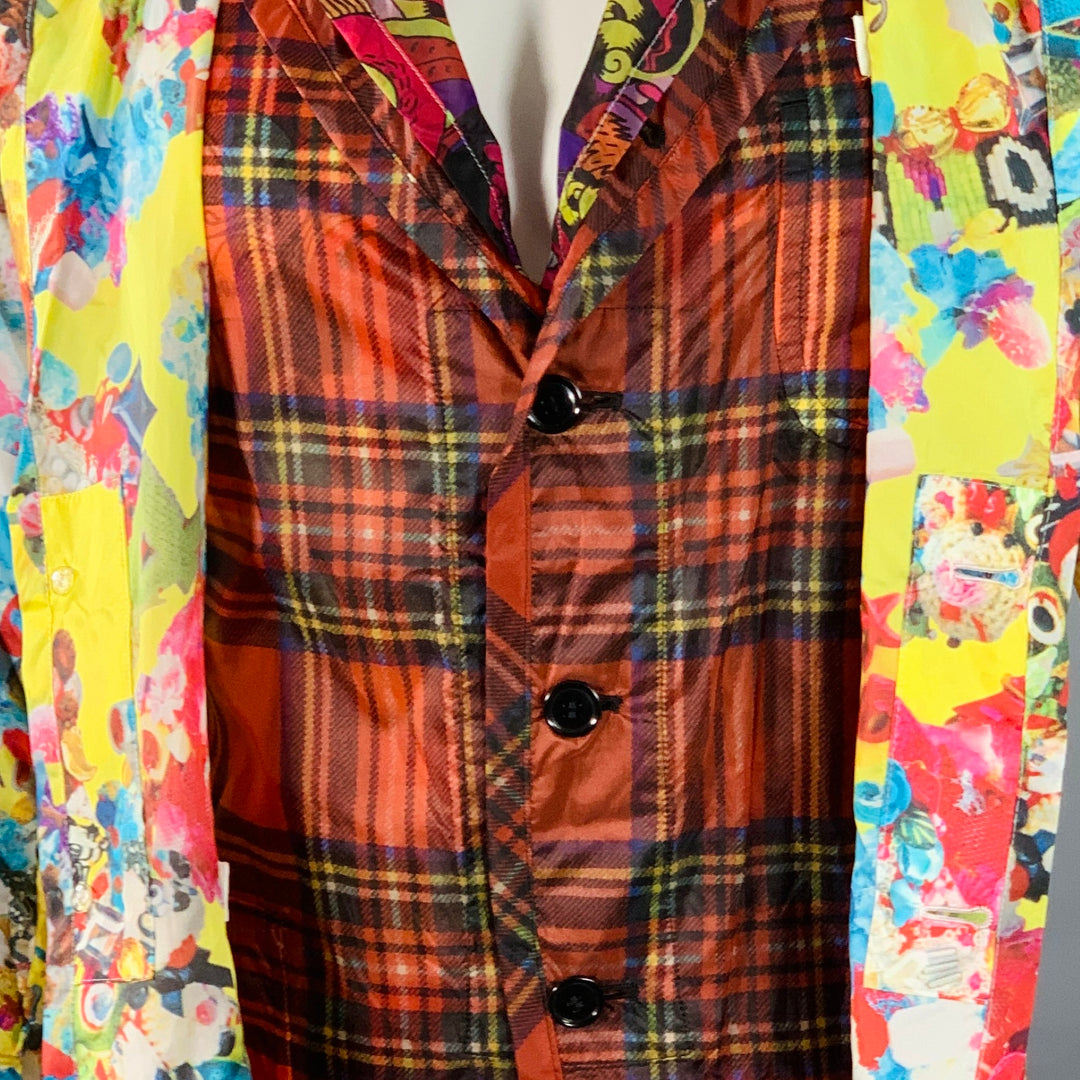 COMME des GARCONS HOMME PLUS SS14 Size S Multi Color Polyester Layered Notch Lapel Jacket