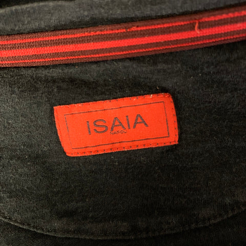 ISAIA Size L Navy Heathered Cotton Cashmere Blend Short Sleeve T-Shirt
