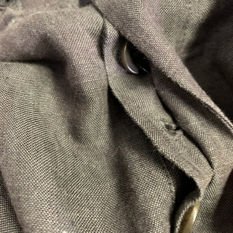 HERMES Size 30 Grey Linen Drawstring Casual Pants