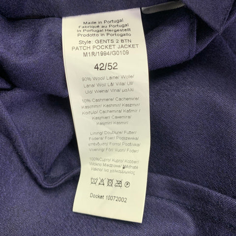 PAUL SMITH Size 42 Navy Wool Cashmere Notch Lapel Sport Coat