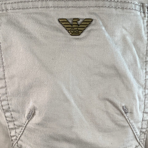 EMPORIO ARMANI Size 33 Beige Cotton Blend Slim Straight Button Fly Casual Pants