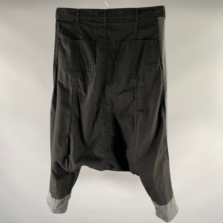 COMME des GARCONS Size S Black Grey Cotton Polyester Drop Crotch Pants